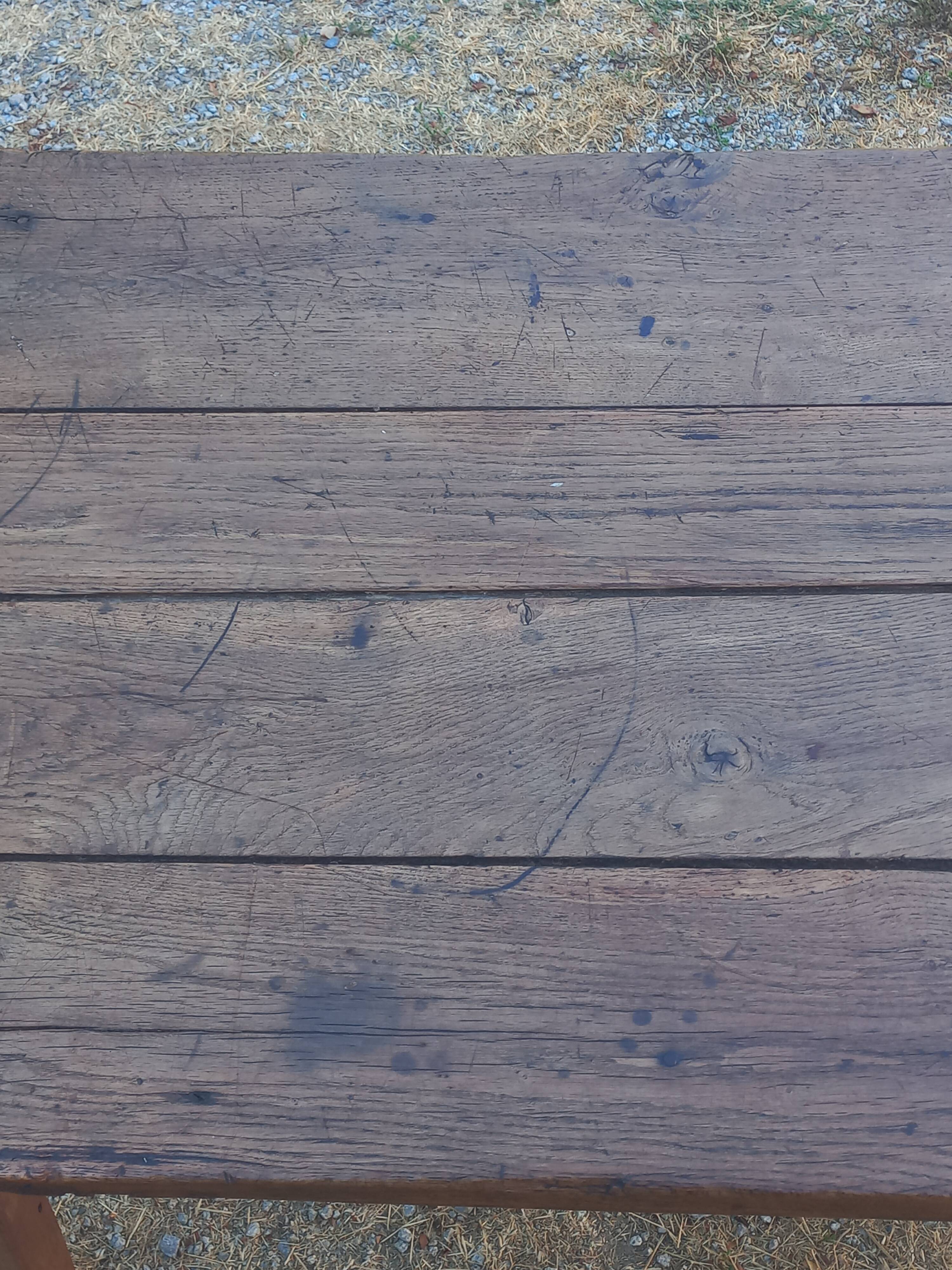 19th-century oak farmhouse coffee table 149cm