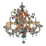 Venetian chandelier Rezzonico in Murano glass, 9 arms of light circa 1920