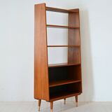 Scandinavian teak bookcase with black back panel