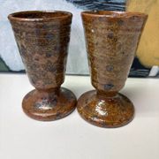 Pair of Mazagran mugs in pyrite stoneware