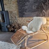 Fauteuil rotin allongé