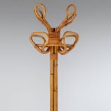 Vintage Curved Bamboo Coat Rack, Italy, 1950s