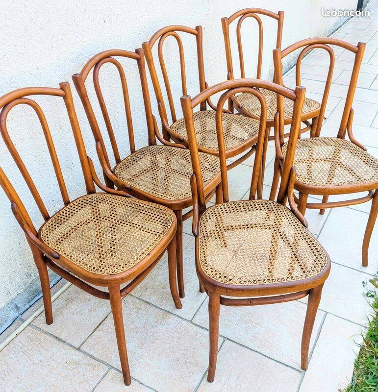 Série de 6 chaises THONET d'époque Modèle 56 à renfo