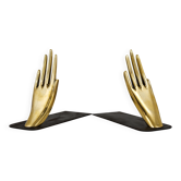 Mid-century bookends by Carl Auböck with brass hands #1928, Vienna, Austria