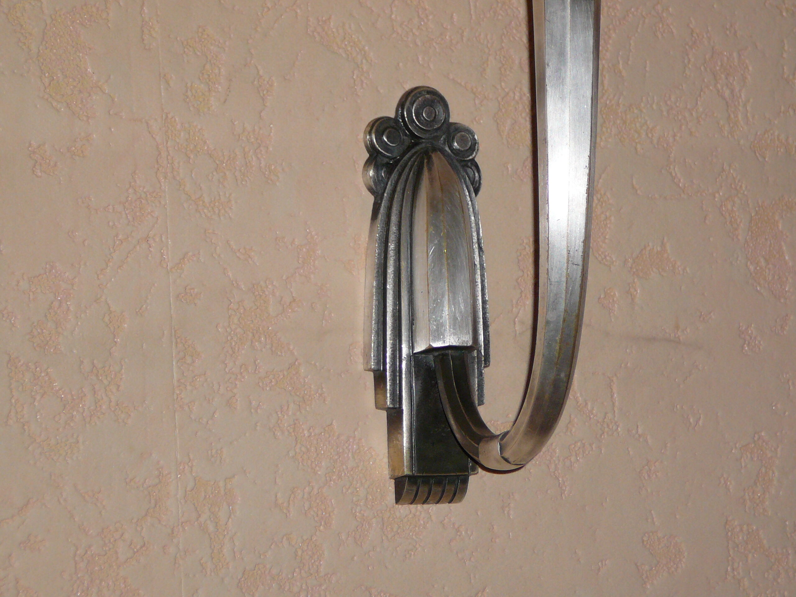 Pair of art deco wall light clichy glass