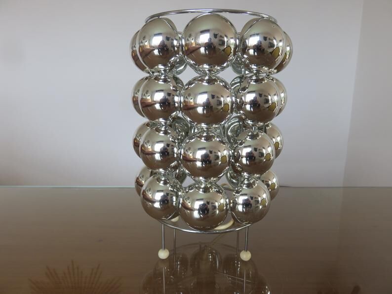 "Half spheres" lamp in chrome polycarbonate 70s