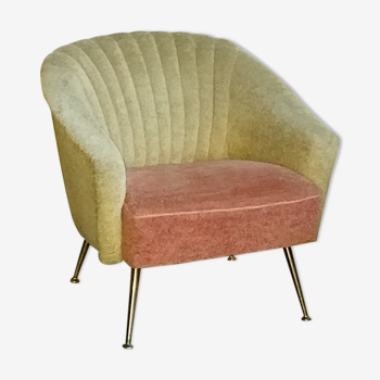 Design club Chair Italian years 50-60 bi color