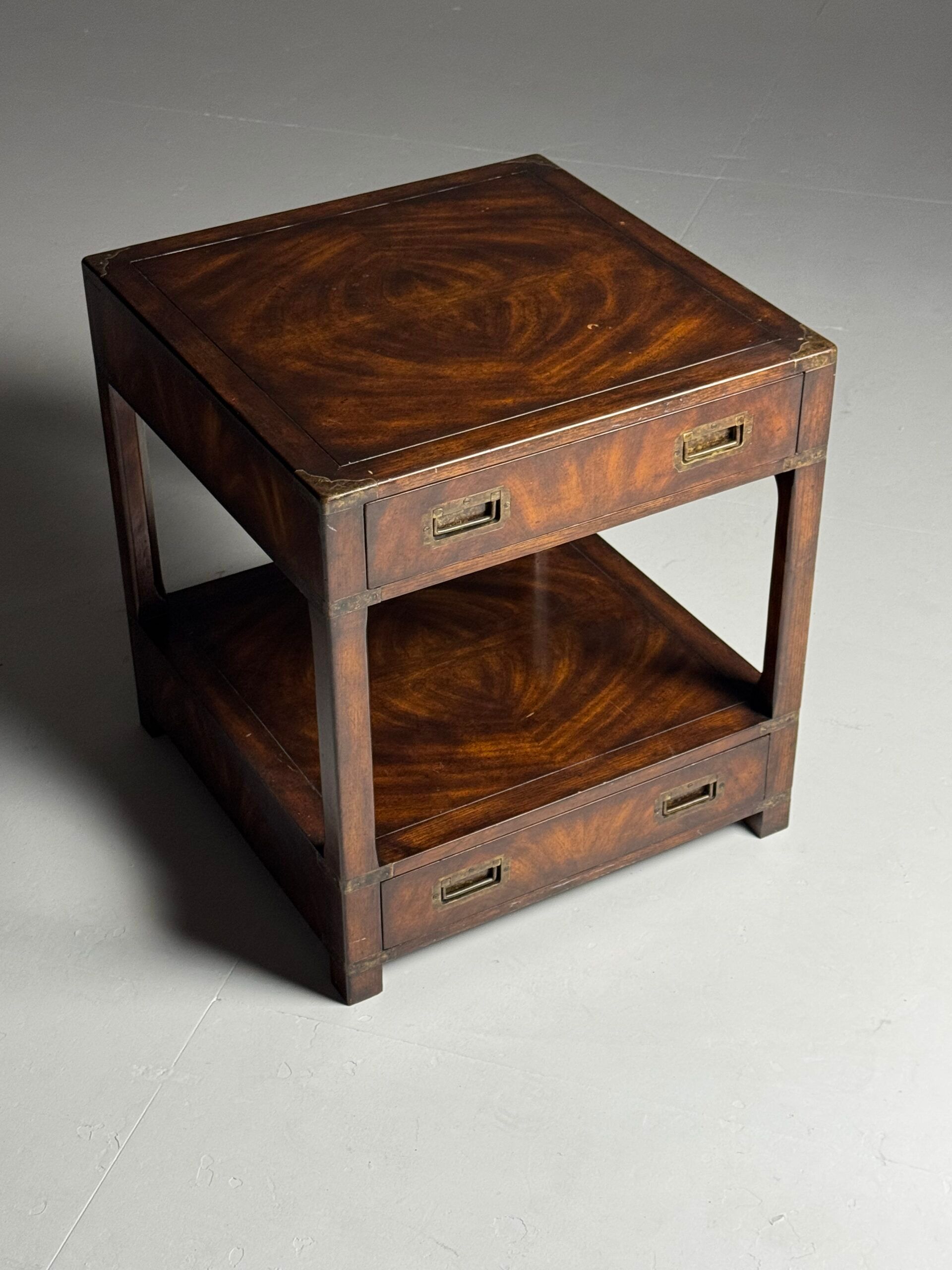 Campaign style mahogany coffee table