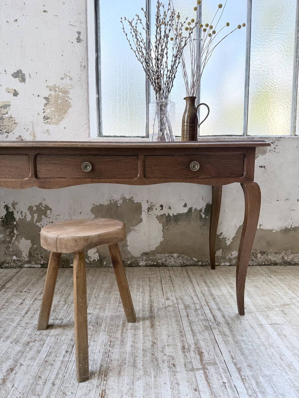 Console bureau en chêne 1960
