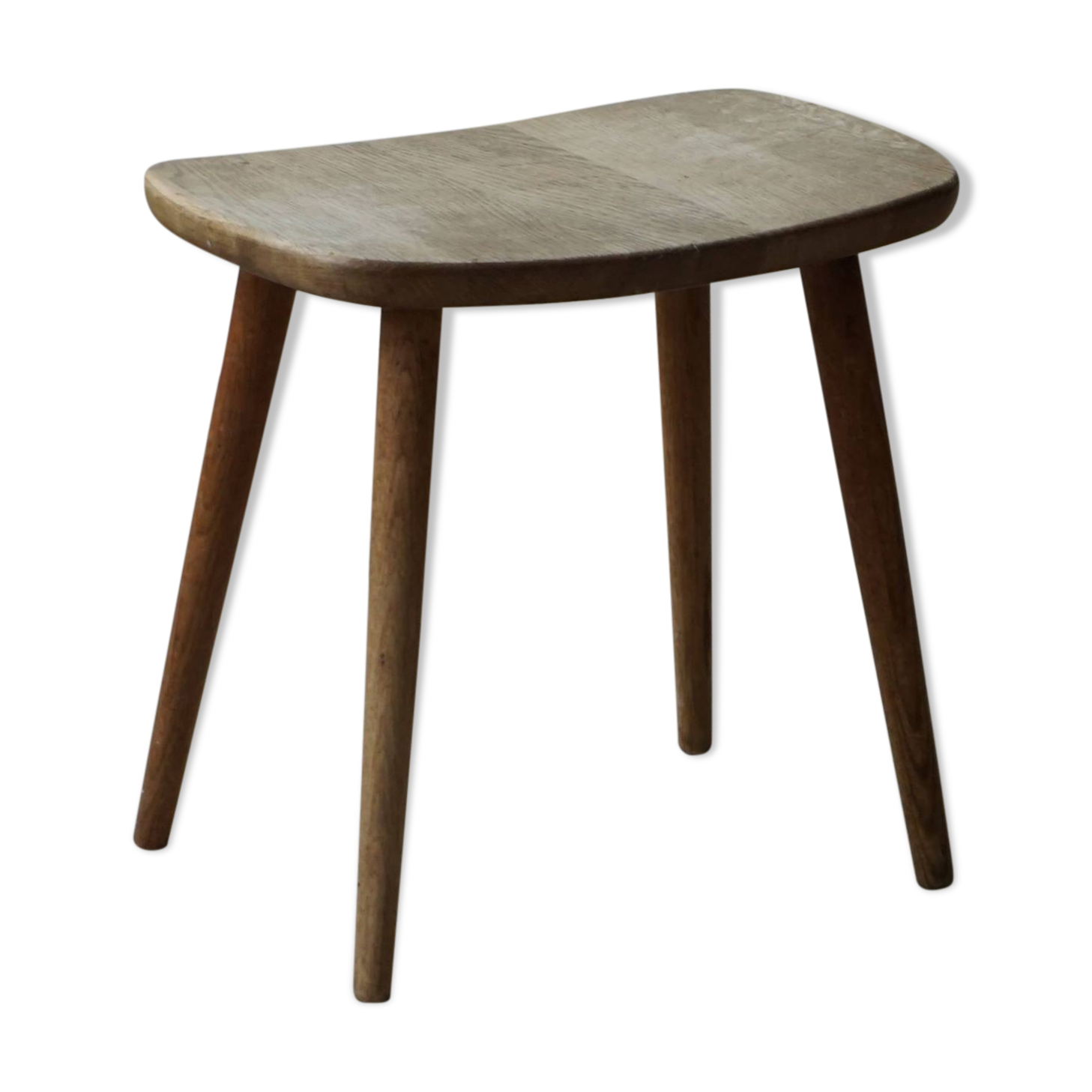 Vintage Swedish Modern Solid Oak Stool by Yngve Ekström, Model "palle", 1950s