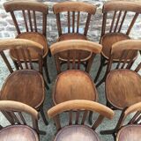 Suite of 9 bistro chairs