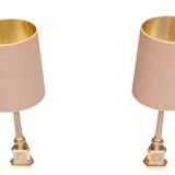 Antique empire brass Column Table Lamps 1950s