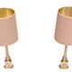 Antique empire brass Column Table Lamps 1950s