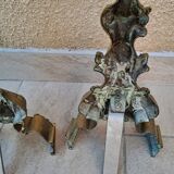Louis XV style gilded bronze andirons