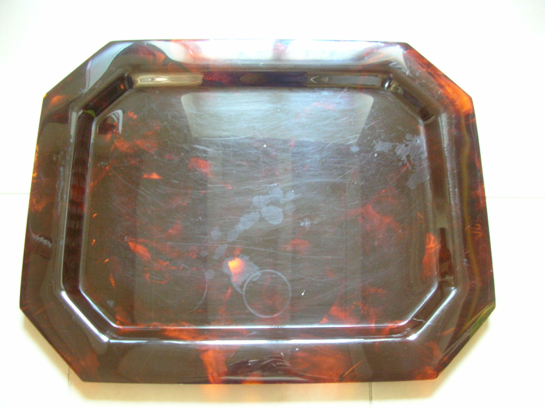 Old tray 1970s in lucite way tortoiseshell deco living room