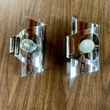 Pair of vintage chrome wall lights, circa 70's