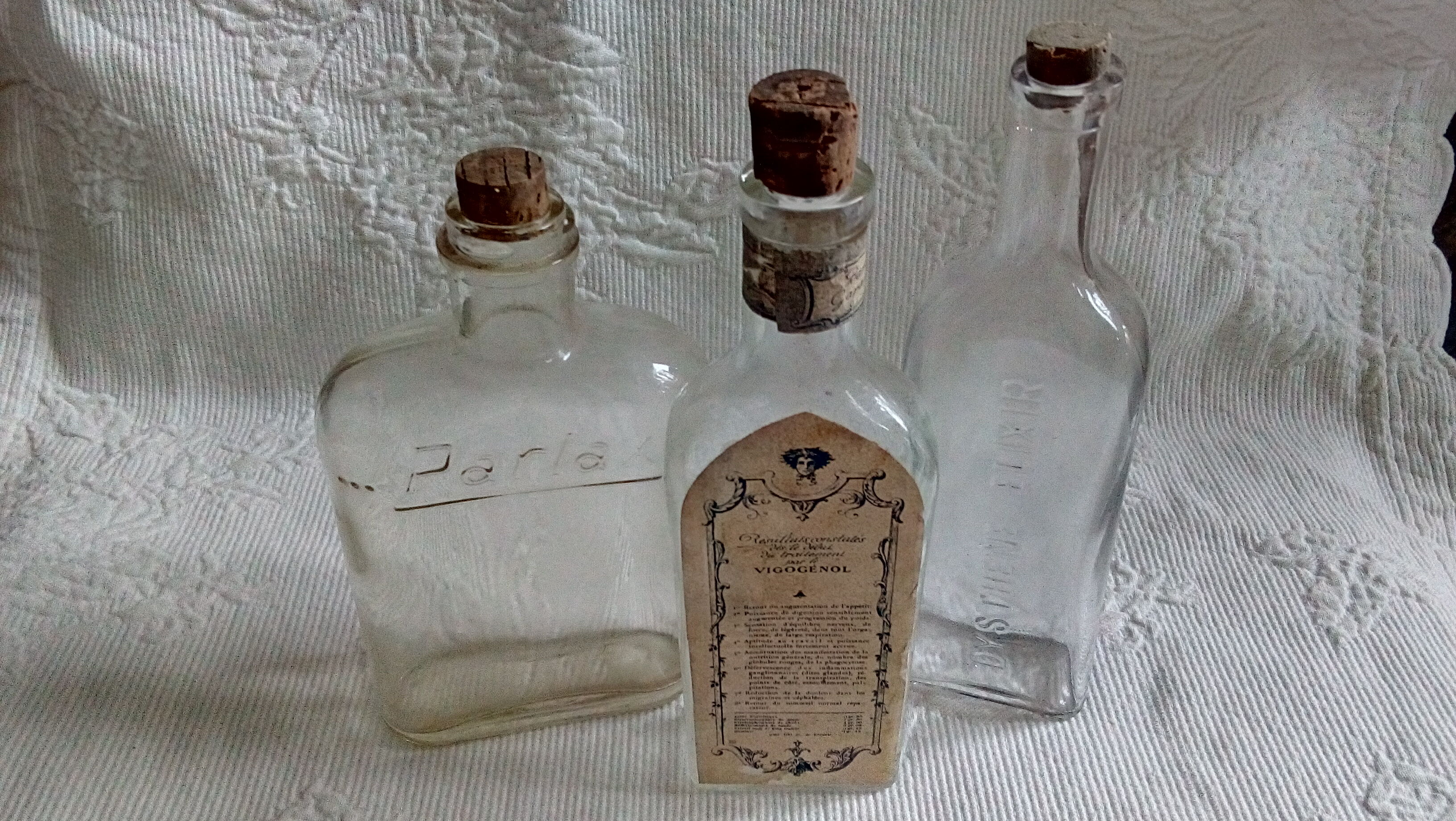 Lot of 3 old pharmaceutical vials