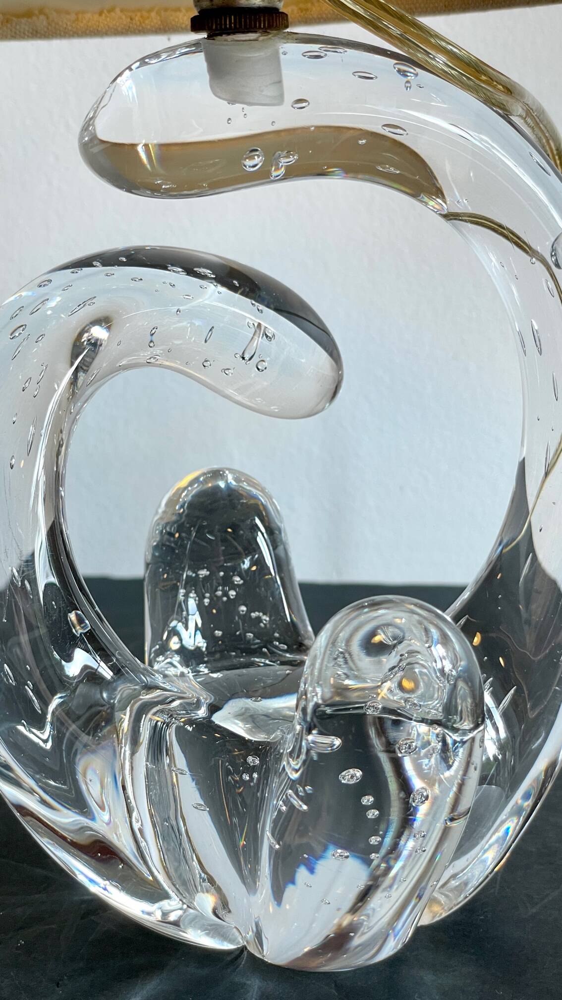 Lampe cristal art déco gravée Paris France