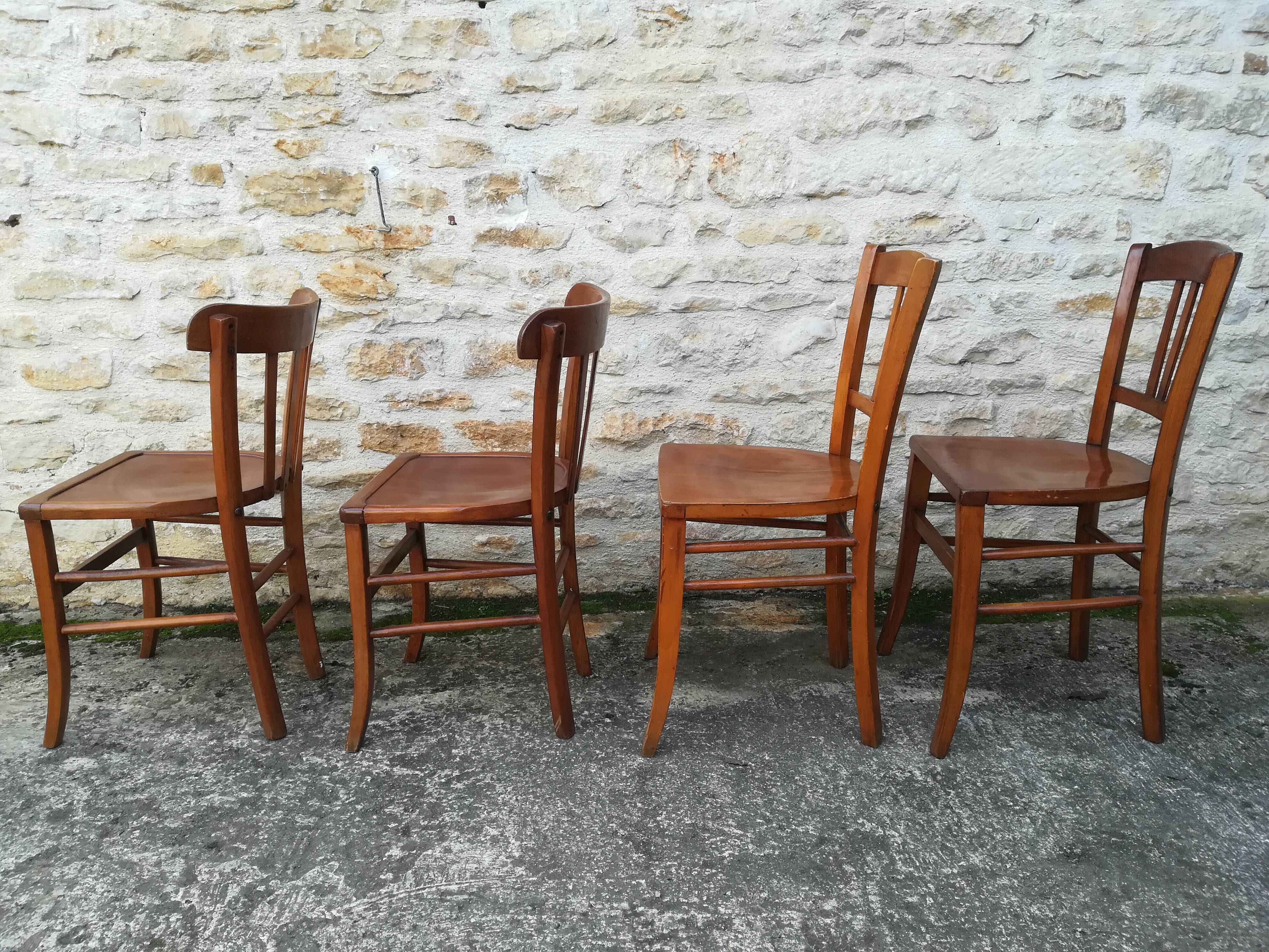 Set of 8 mismatched bistro chairs
