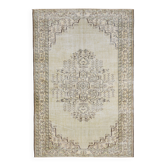 Tapis Vintage Tons Neutres Beige Motif Discret Élégant, 166x244 Cm
