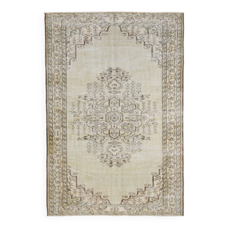 Tapis Vintage Tons Neutres Beige Motif Discret Élégant, 166x244 Cm