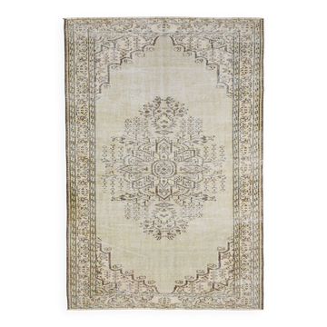 Tapis Vintage Tons Neutres Beige Motif Discret Élégant, 166x244 Cm