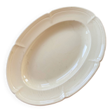 Large serving or presentation dish in beige ceramic - vintage