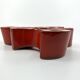 3 red ceramic candlesticks • Cari Zalloni • Steuler • 1970