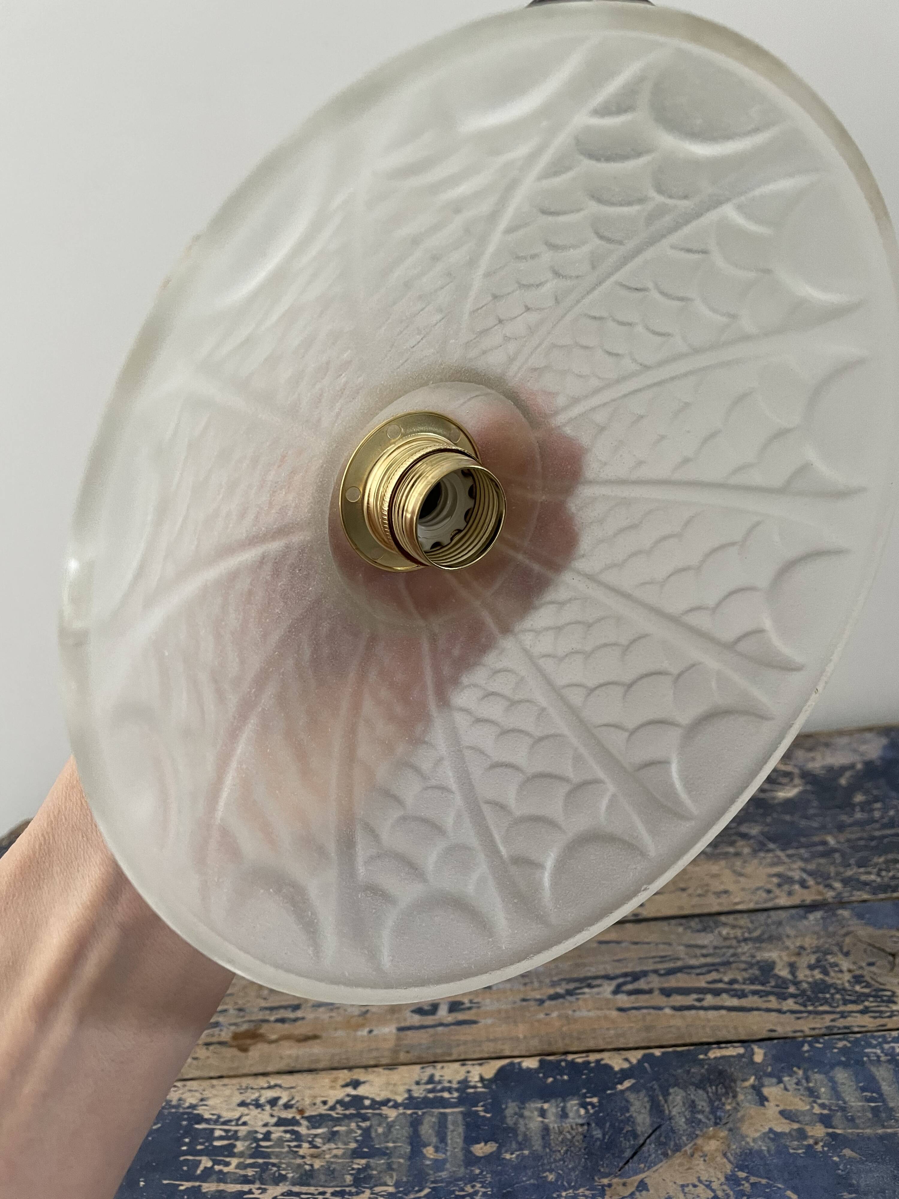 Applique art d’éco en verre ciselé électrifiée à neuf
