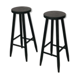 Pair wooden bar stools