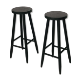 Pair wooden bar stools
