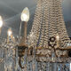 Large Montgolfière chandelier with crystal drops
