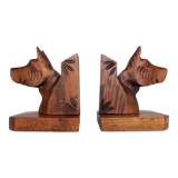 Wooden dog bookends