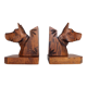 Wooden dog bookends