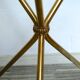 Tripod pedestal gold metal side and glass tray, years 50