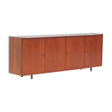 Vintage mid century modern sideboard cabinet made of teak with 4 doors, 1960s
