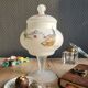 Vintage opaline glass footed bonbonnière