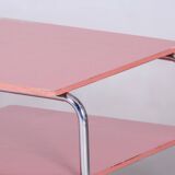 Table basse Bauhaus restaurée, par Mücke Melder, Chrome, Tchèque, années 1930