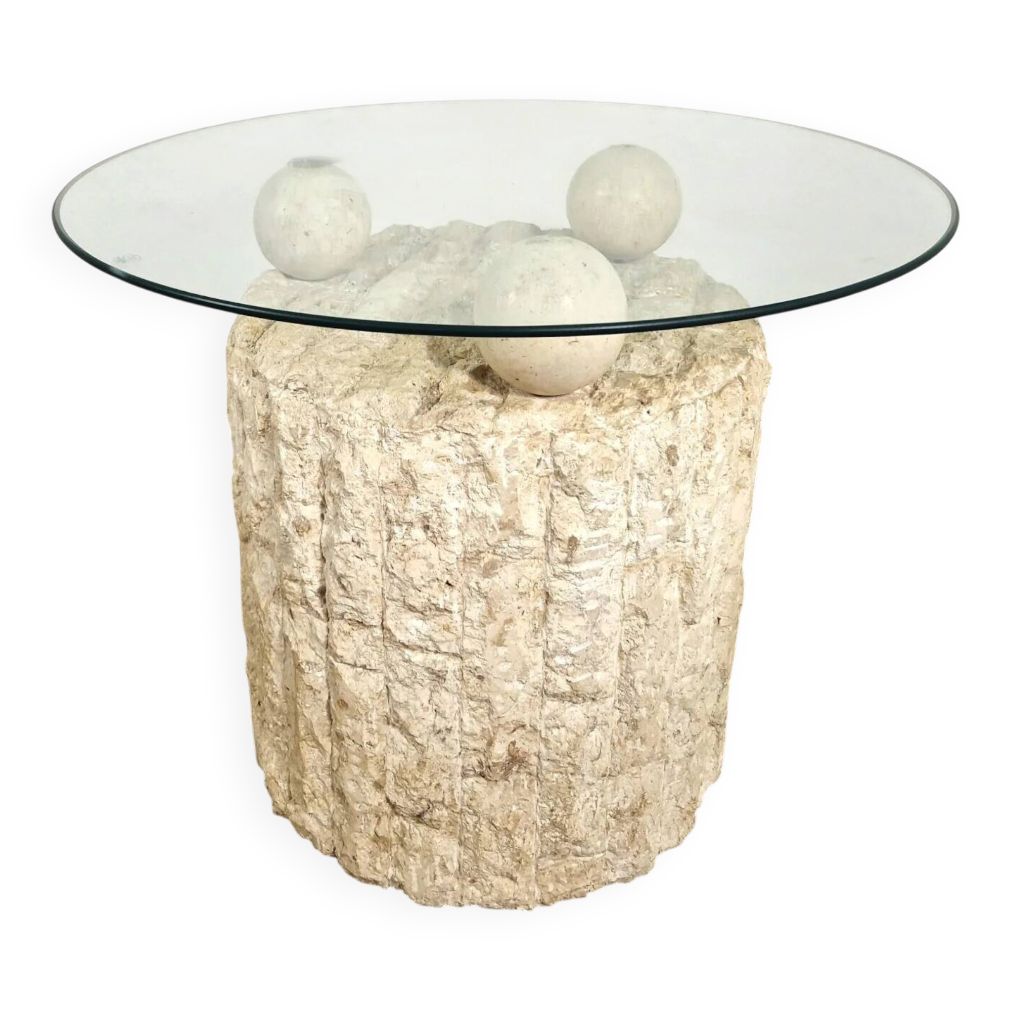 Fossil stone coffee table | Magnussen Ponte | 1980s