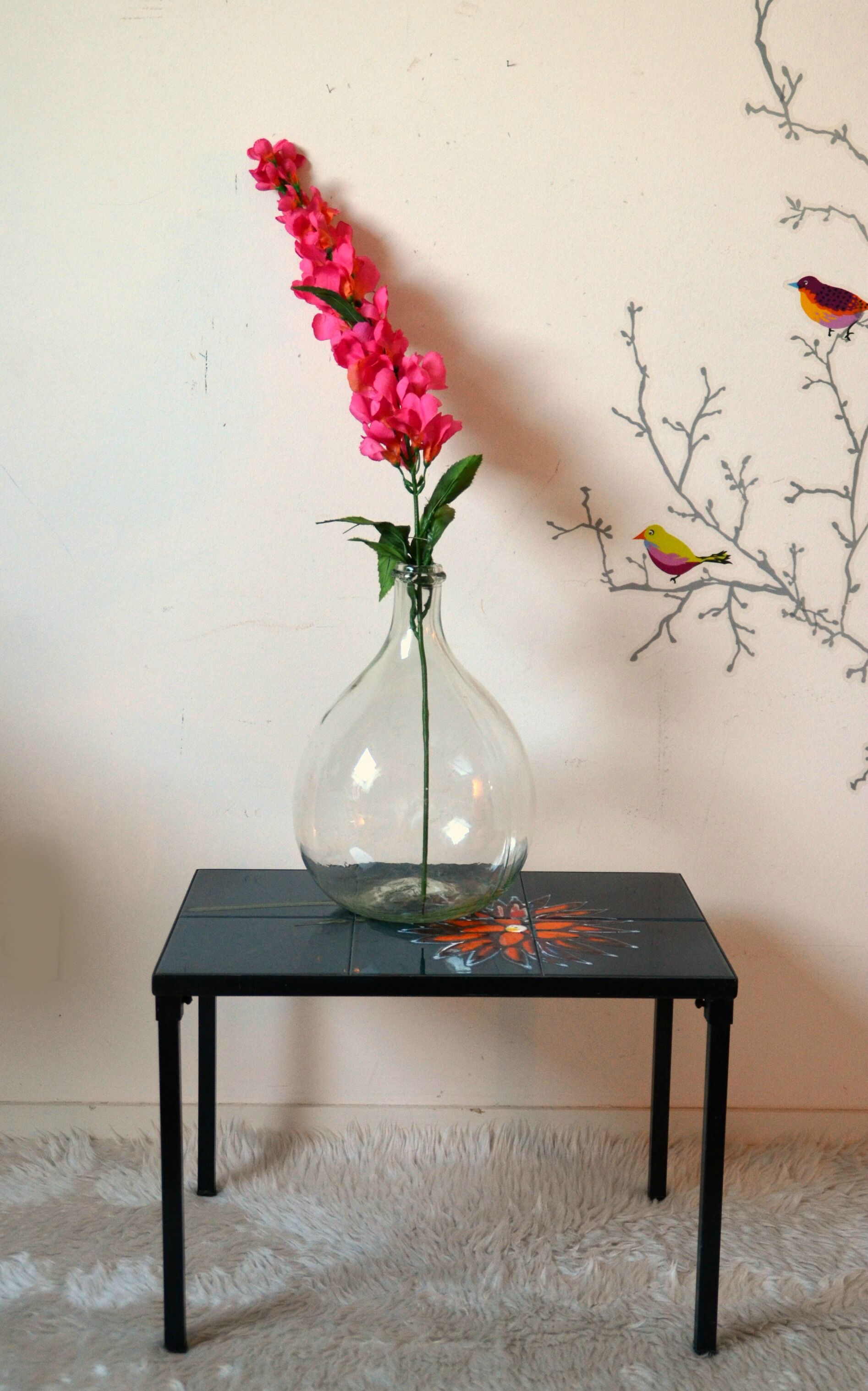 Table low steel and ceramic 50s