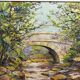 Oil on panel stone bridge river ST Tropez, st Maxime? signed A. Ada