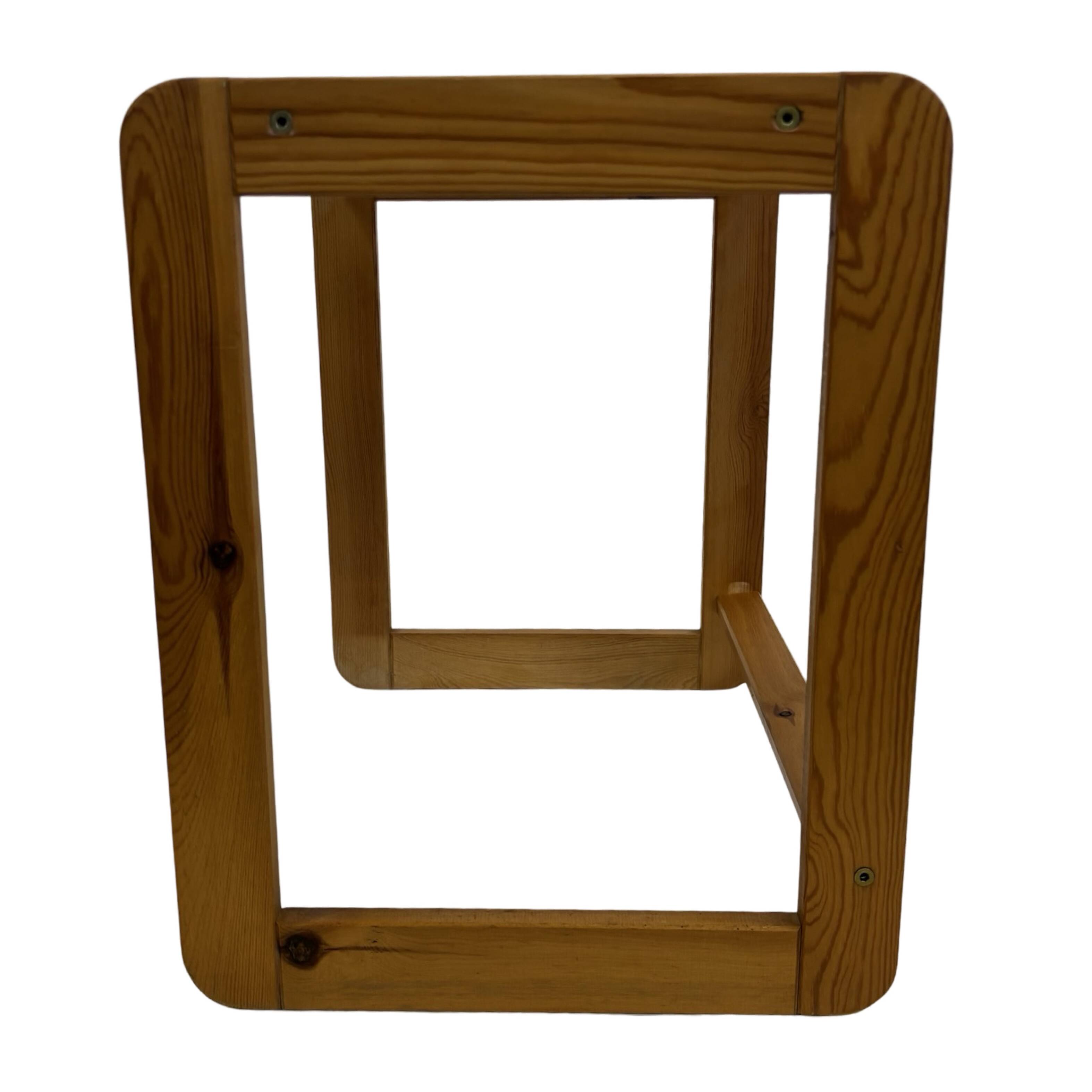 Vintage set of three pine side tables nesting tables nest of tables 1970s
