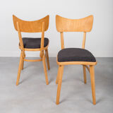 Set of 4 Dining Chairs, 1960s, Czechoslovakia, Midcentury, Reupholstered