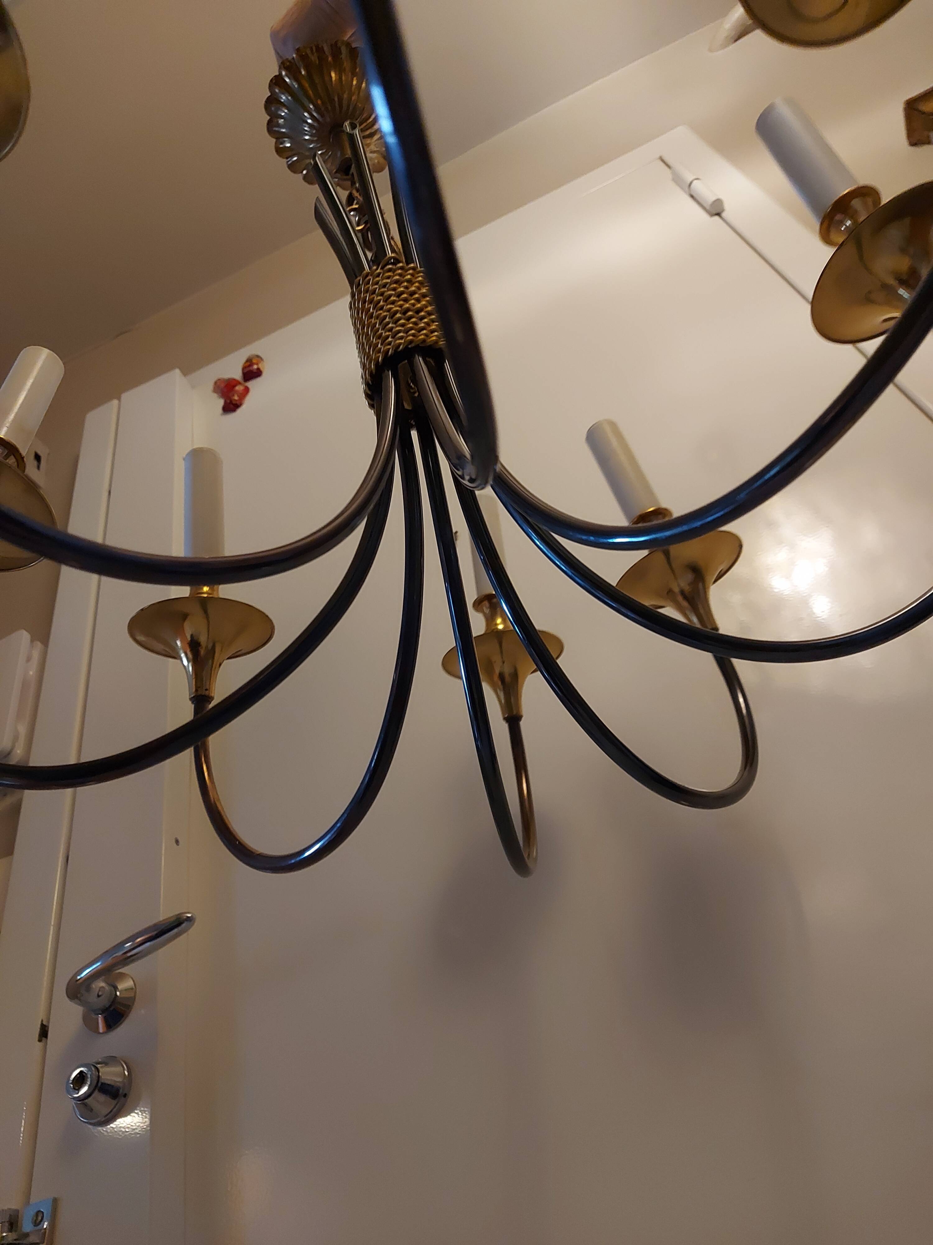 Chandelier design 8 gold brass metal lights