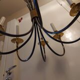 Lustre design 8 feux  métal en laiton doré