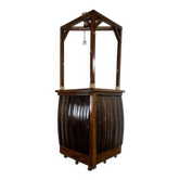 Vintage wooden high bar/counter/bar cabinet with cloche