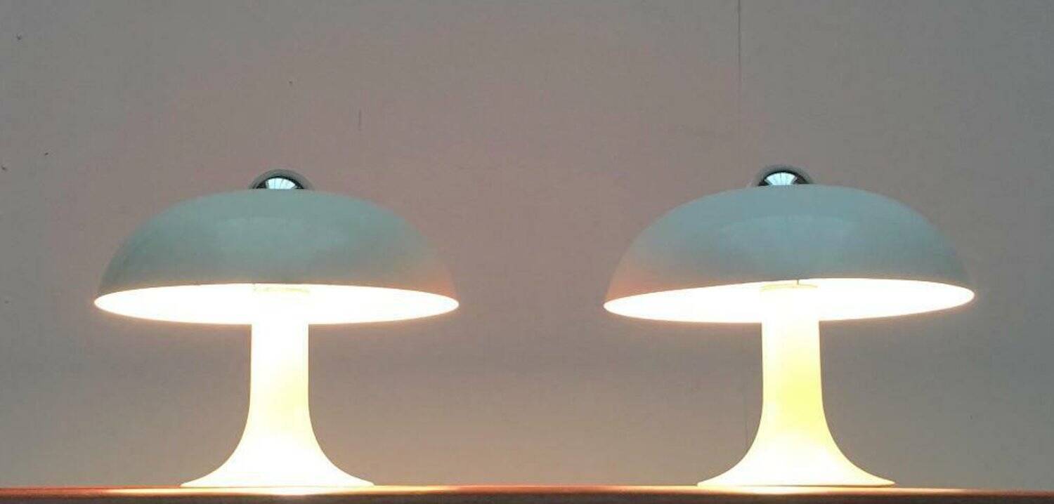 Mid-century German mushroom table lamp from the Space Age, by Kontakt-Werkstätten / Staff, 1960s, set of 2.