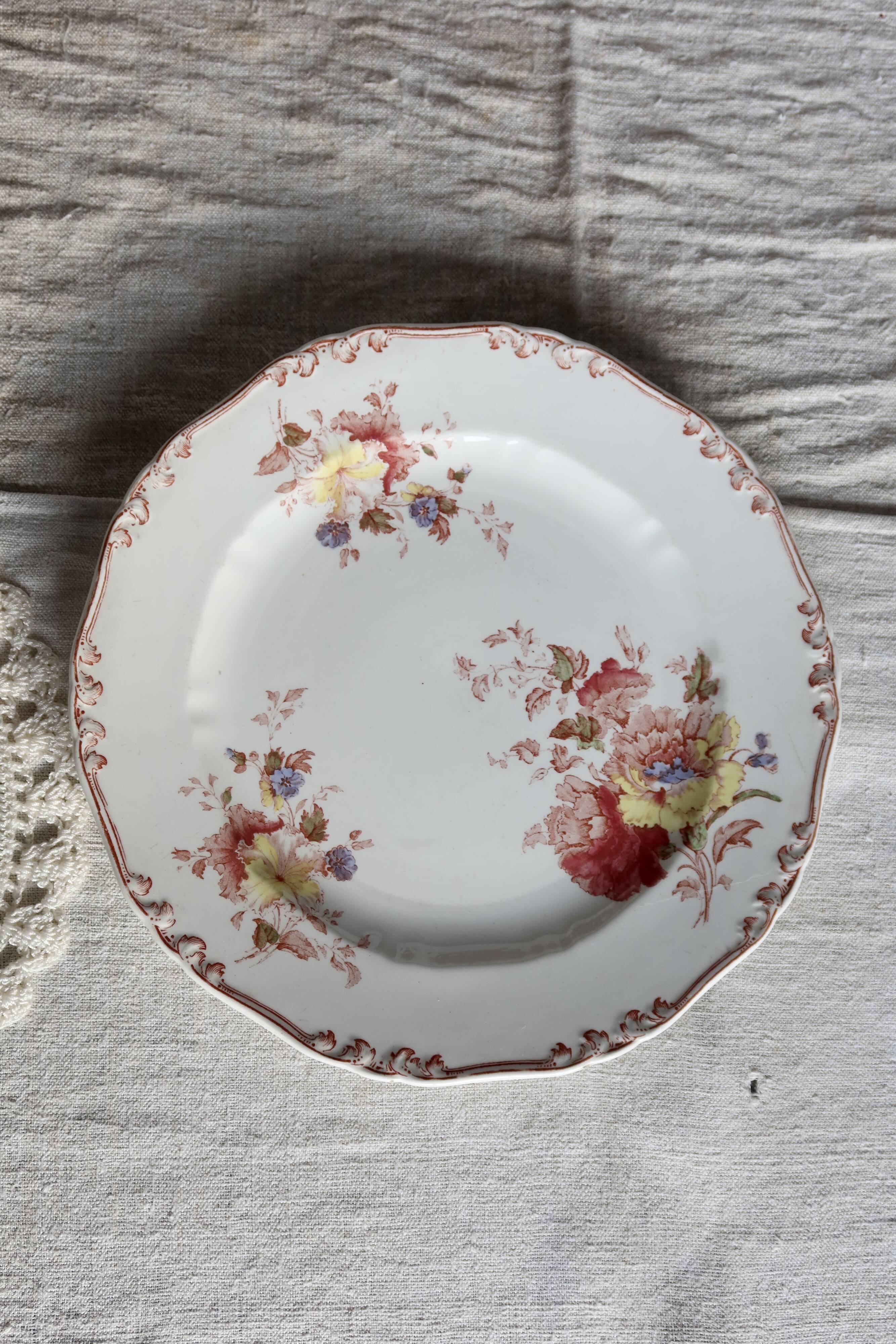 Vintage polychrome ironstone plate Bisto England - Anson model