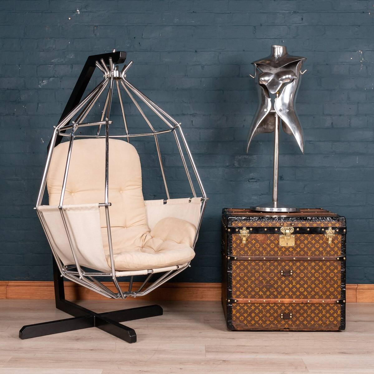 ELEGANT PARROT CAGE CHAIR BY IB ARBERG c.1970