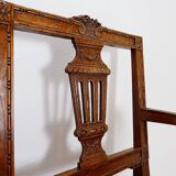 Banc de style néoclassique sculpté de lyres sur le dossier - 20e siècle